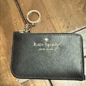 Kate Spade Black Leather Keychain Wallet